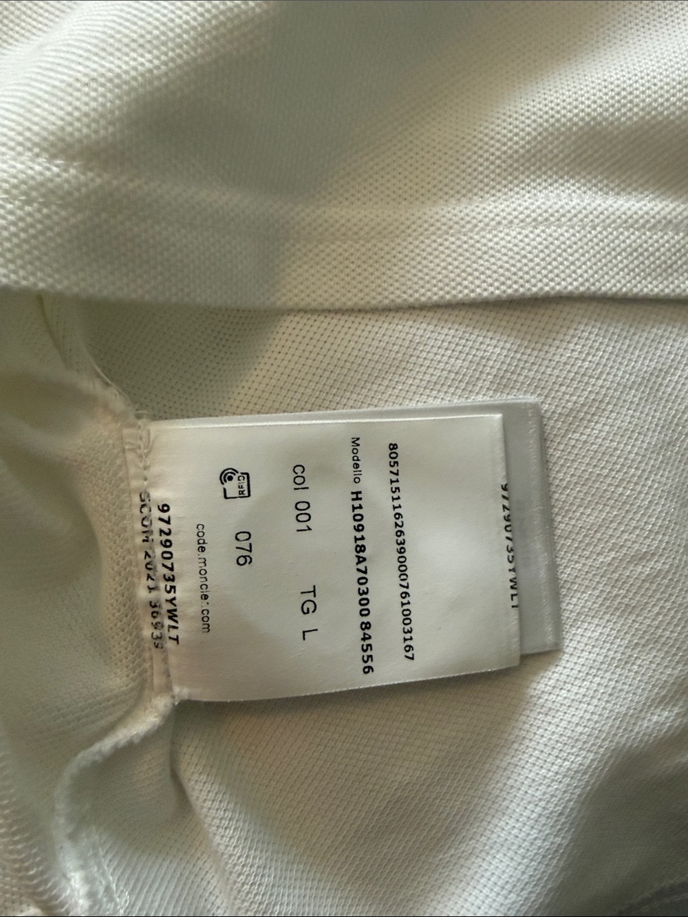 Moncler White Polo with Red and Navy Trim - Picture 9 of 9